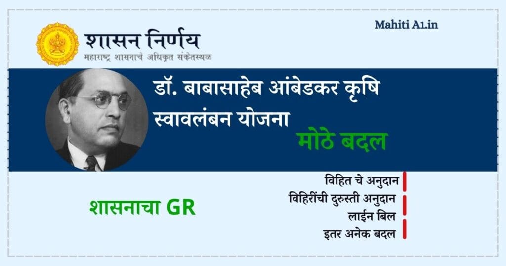 डॉ. बाबासाहेब आंबेडकर कृषि स्वावलंबन योजना झालेत मोठे बदल